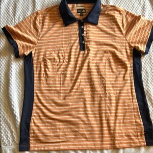 Adidas ClimaCool Orange Striped Polo Shirt